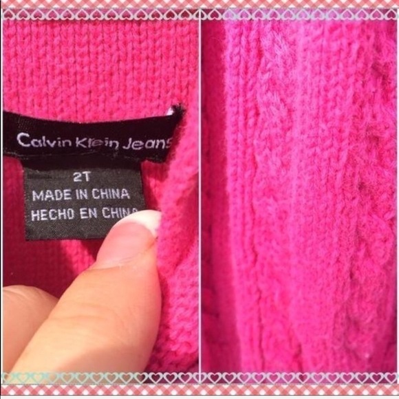 CALVIN KLEIN Girl’s Pink Button up Sweater size 2T - Picture 3 of 3